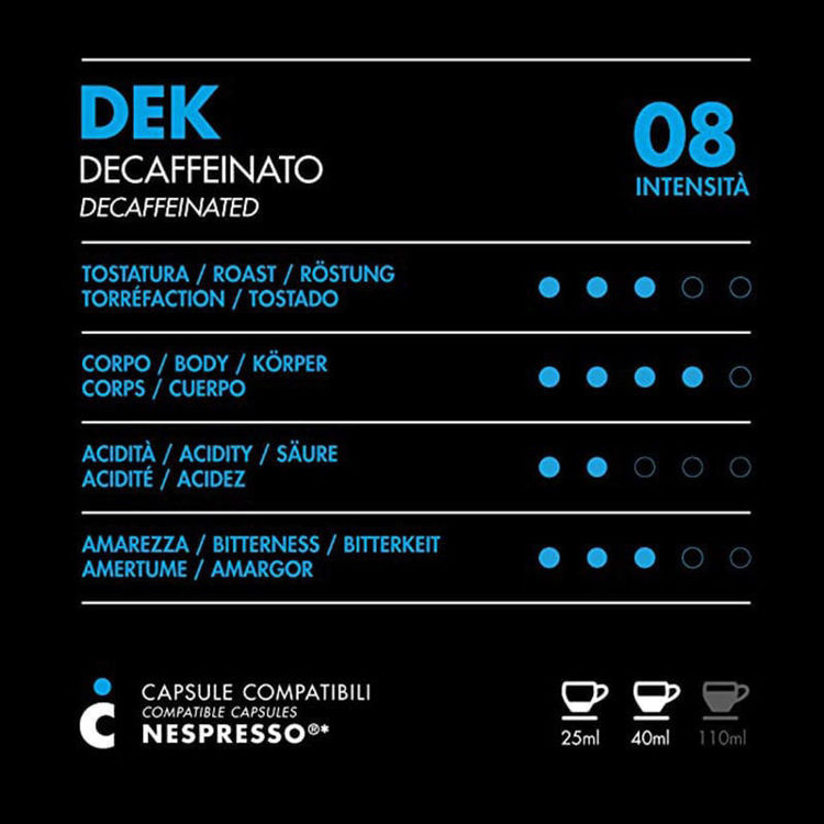 Picture of Italian Espresso Coffee Compatible with Nespresso IL Caffe Italiano Dek - 10 Capsules