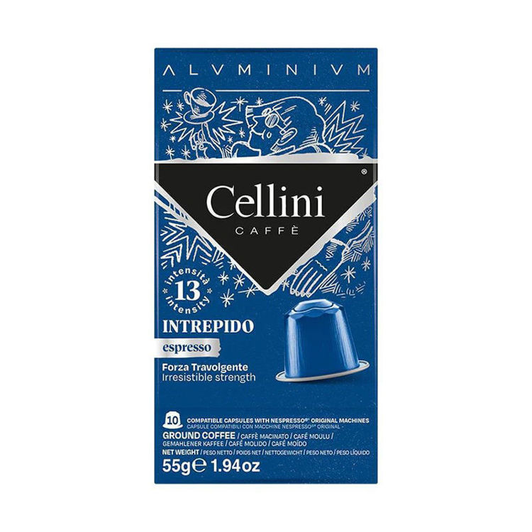 Picture of Italian Coffee Espresso Intrepido Compatible with Nespresso Cellini Aluminum - 10 Capsules