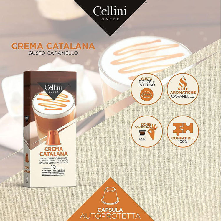 Picture of Crema Catalana Beverage Compatible Capsules with Nespresso Cellini - 10 Capsules