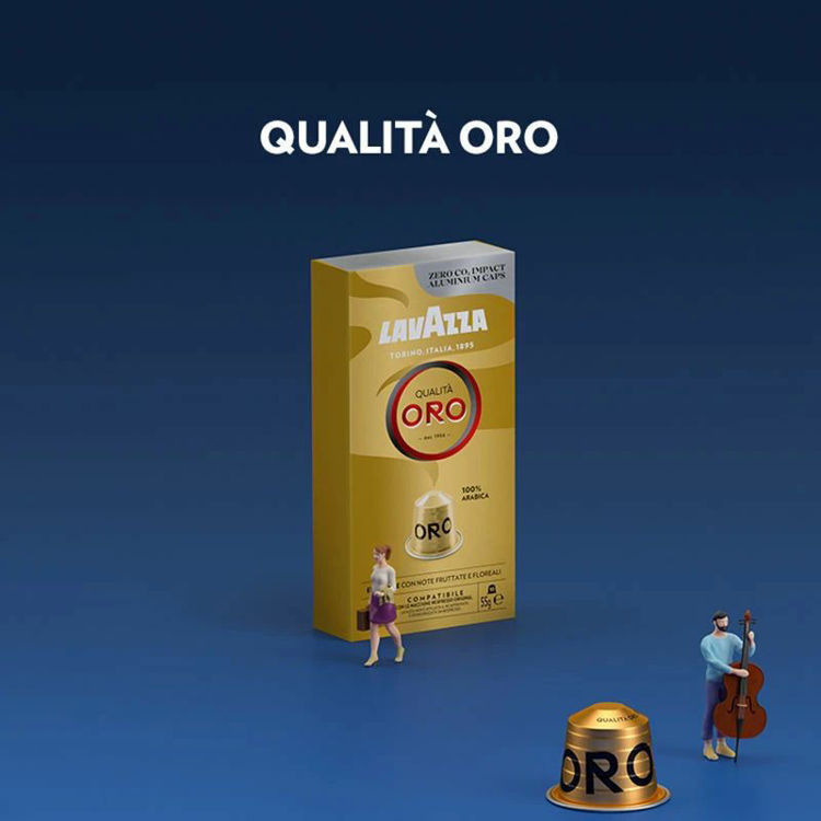 Picture of Lavazza Qualita Oro Aluminum Capsules Compatible With Nespresso - 100 Capsules