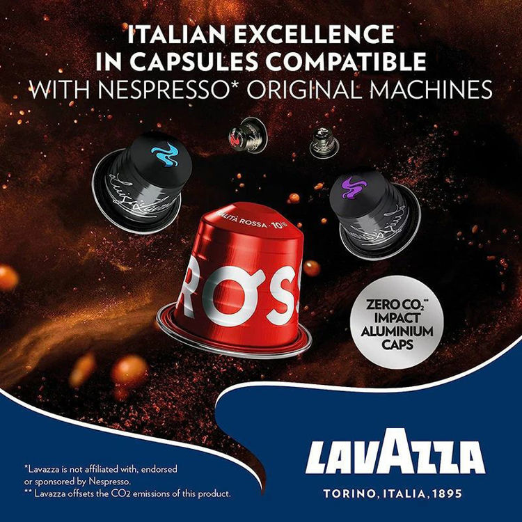 Picture of Lavazza Qualita Rossa Aluminum Capsules Compatible With Nespresso - 10 Capsules