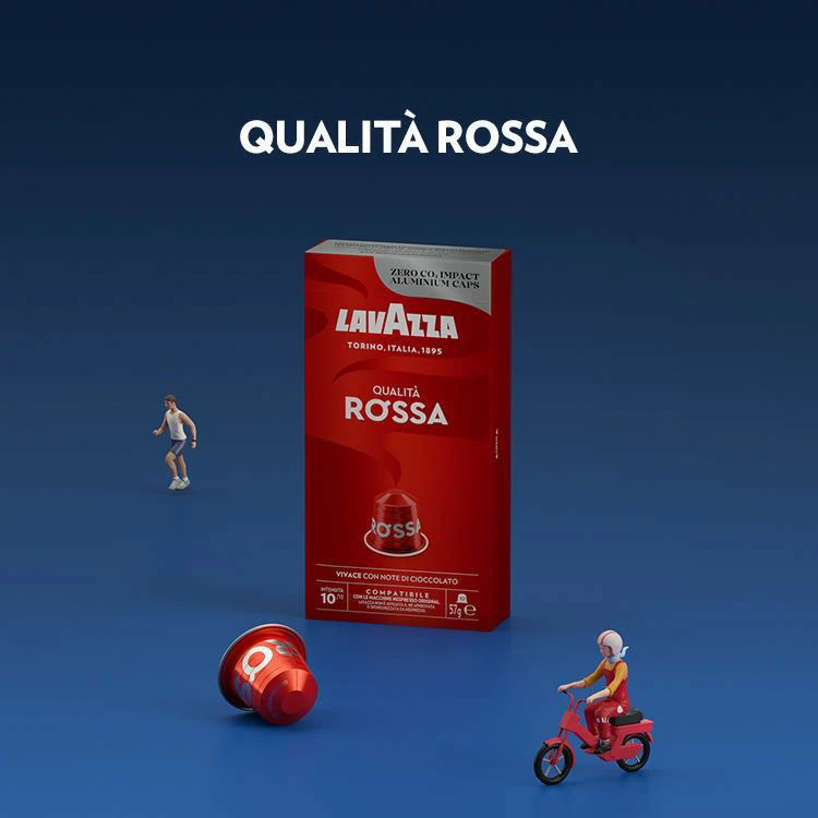 Picture of Lavazza Qualita Rossa Aluminum Capsules Compatible With Nespresso - 10 Capsules