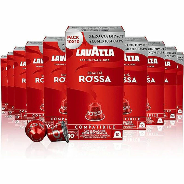 Picture of Lavazza Qualita Rossa Aluminum Capsules Compatible With Nespresso - 100 Capsules