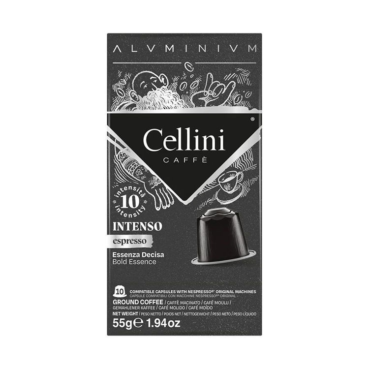 Picture of Italian Coffee Espresso Intenso Compatible with Nespresso Cellini Aluminum - 10 Capsules