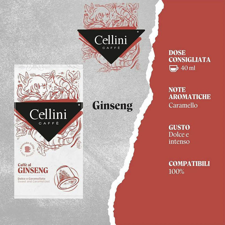 Picture of Ginseng Beverage With Coffee In Compatible Capsules with Nespresso Cellini - 10 Capsules