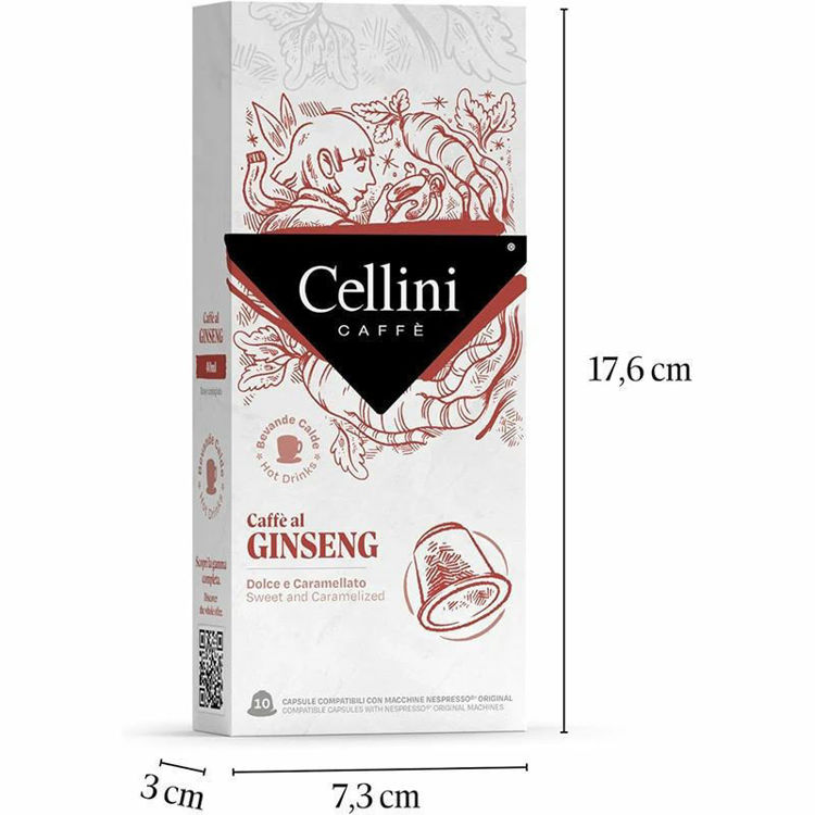 Picture of Ginseng Beverage With Coffee In Compatible Capsules with Nespresso Cellini - 10 Capsules