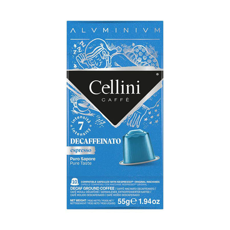 Picture of Italian Decaffeinated Coffee Compatible with Nespresso Cellini Aluminium - 10 Capsules