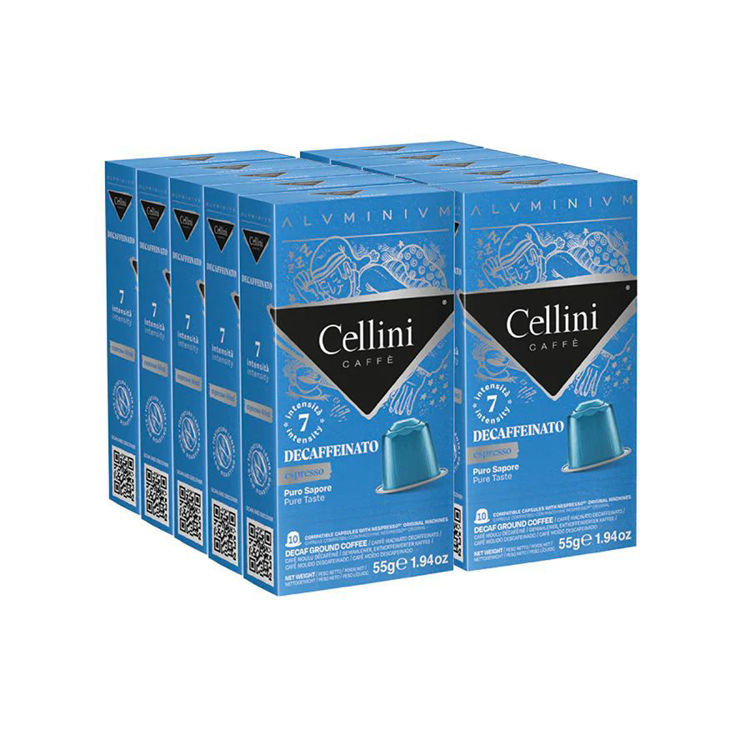 Picture of Italian Decaffeinated Coffee Compatible with Nespresso Cellini Aluminium - 10 Capsules